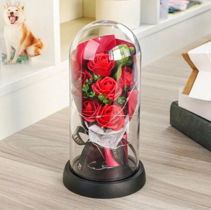 Trandafiri criogenati cu luminitie