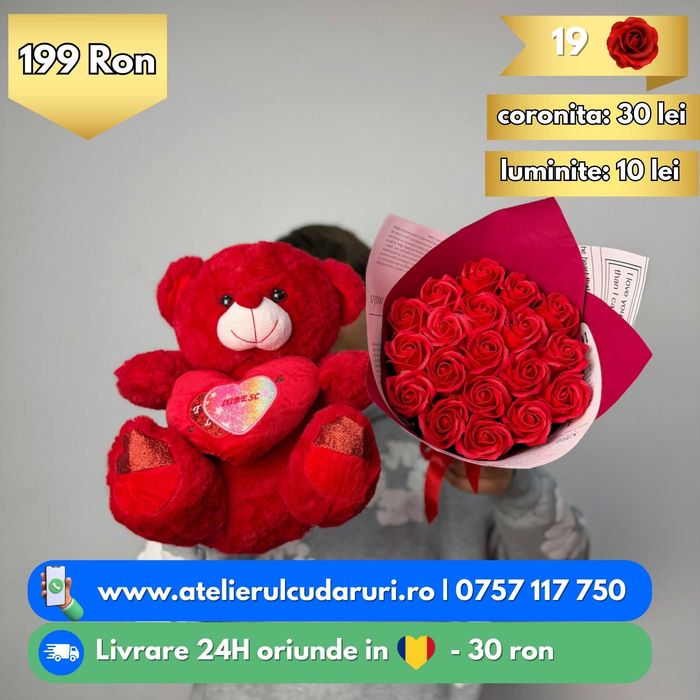 Buchete Trandafiri de sapun (Simple, Stitch, Sclipici)