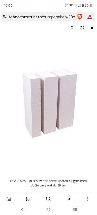 Vând BCA Elpreco 20 x 25 x 65, 10 paleți