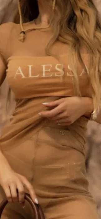 Alessa/Черен комплект/Червен спортен комплект