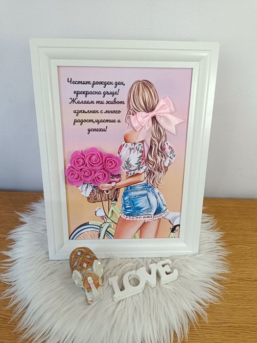 Ръчно изработени картини с декорация от вечни рози!