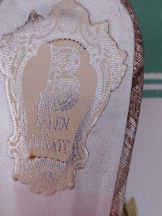 Saboți piele  Belen Dónate,cu aplicații dantela 37