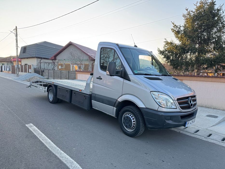 Mercedes-Benz Sprinter 519 CDI V6 Platformă Auto – 3.5T Permis B – Ansamblu 7T – Roți Duble -Aer conditionat -Scaun pe perna