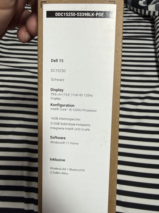 Leptop Dell 15 DC15250, 15.6 inch 1920 x 1080, Intel  Core 3 100U