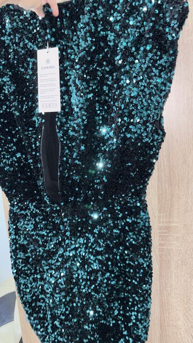 Rochie Ch anel de catifea cu paiete