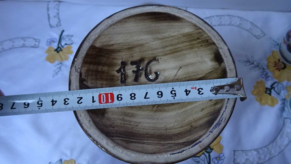 Винтидж керамична ваза, ръчно рисувана от H. Bequet Quaregnon в Белгия