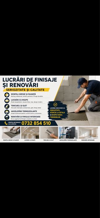 Execut lucrari de finisaje si renovari - seriozitate si calitate