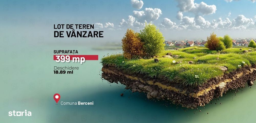 Teren intravilan 399 mp, zona excelenta in Comuna Bercenni, Ilfov