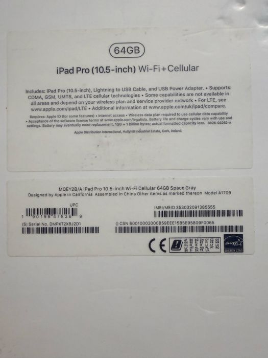 Ipad pro 10,5  cellular + wifi tableta apple stare foarte buna!