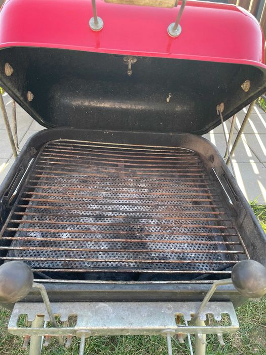 Gratar gradina cu carbuni, grill dreptunghiular, capac, 43x40x83 cm