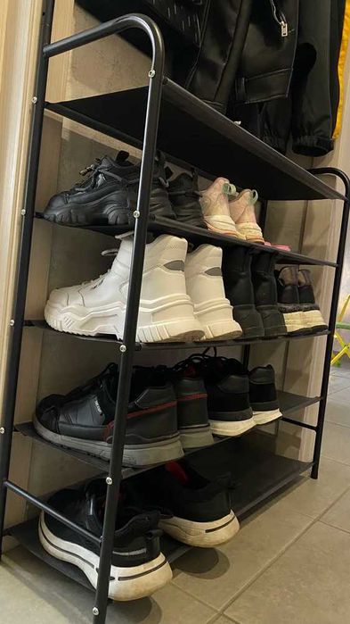 Обувница в прихожую с вешалкой, Напольная вешалка с обувницей