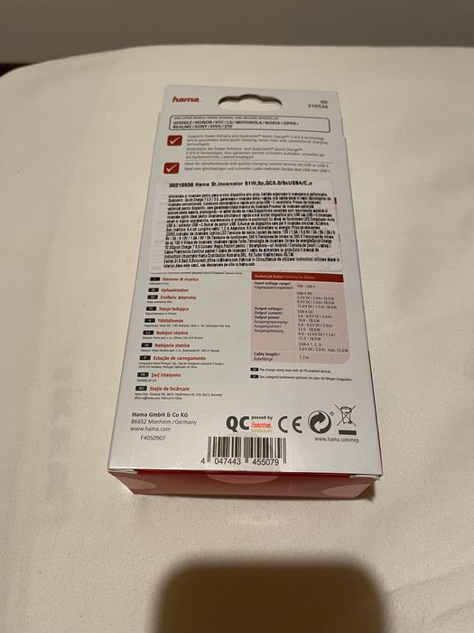 Incarcator retea Hama, 51W, 5p, QC3.0/5xUSBA/C, Negru