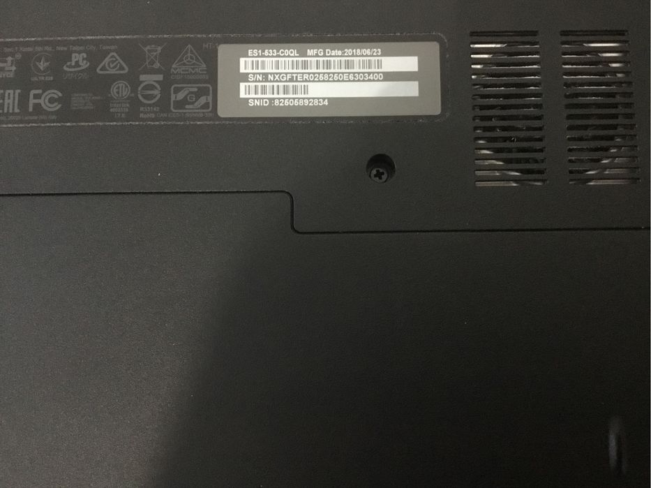 Ноутбук Aser Aspire ES 15 Intel Celeron N3450/DVD-RW/2GB DDR3/500GB HD