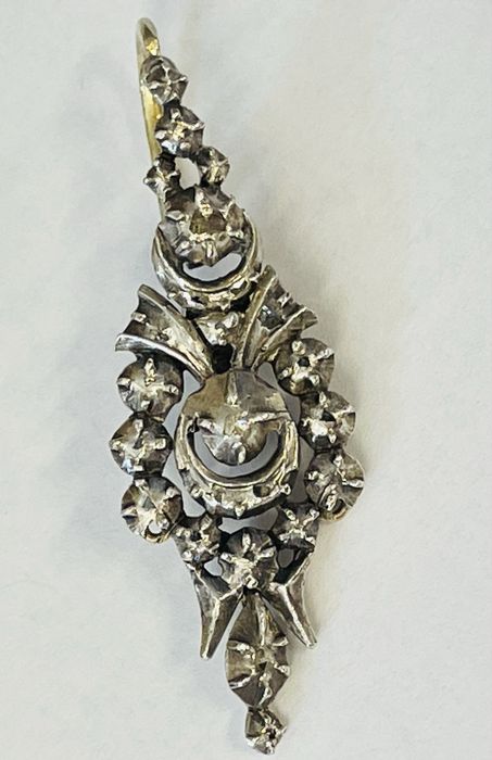 Cercei Georgieni aur cu argint si diamante 1700