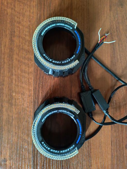 Маски LED двухцветные +RGB bluetooth для линз 3 дюйма