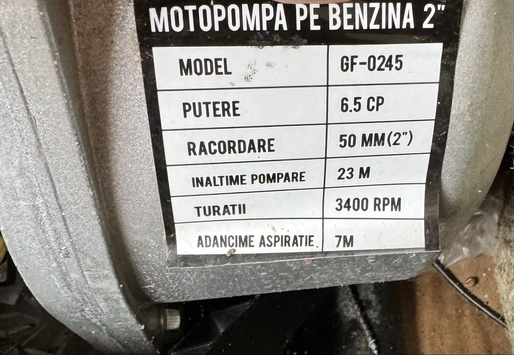 Motopompa noua de vanzare