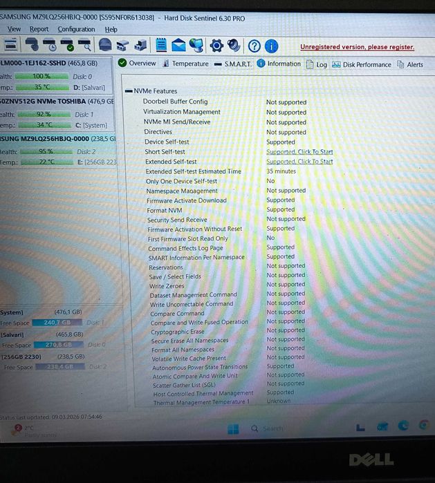 SSD 256GB Microsoft 1911 M.2 2230PCI-Express 3.0 x4 NVme laptoptableta
