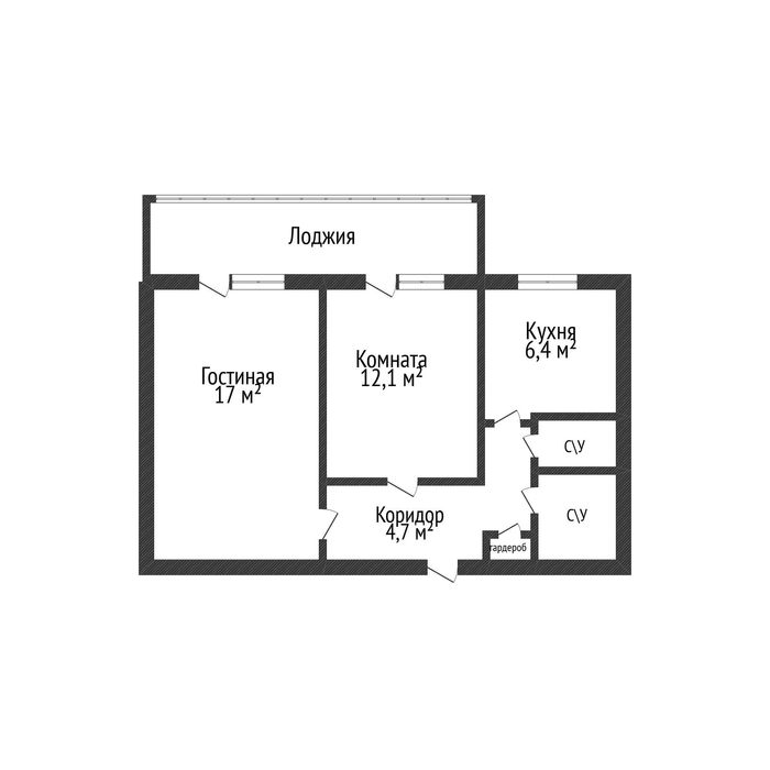 2 ком квартира КЖБИ 2 этаж