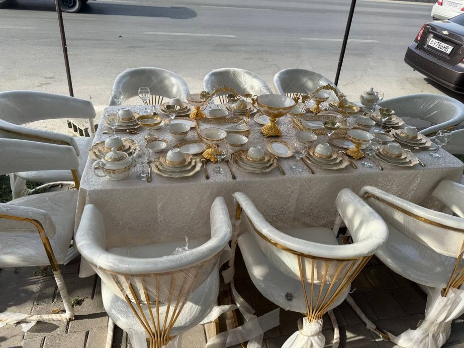 Ижарага янги стол стул посуда козон сетка тент декаратив дизайн Сандик