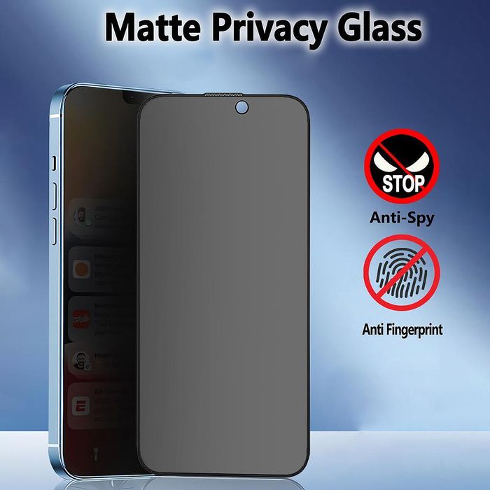 Blueo full cover anti-peep matte glass iphone 17