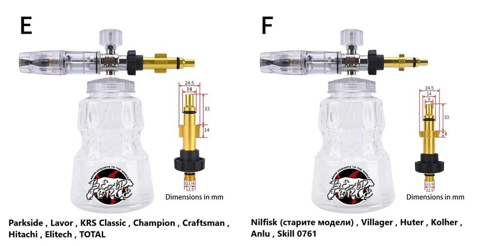 Пянообразувател BearForce - Karcher,Bosch,Lavor,Parkside,Nilfisk и др.