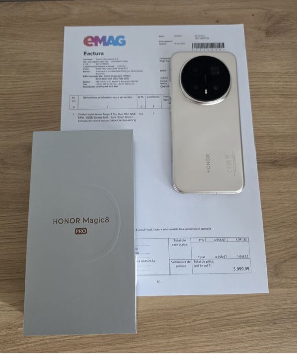 Honor Magic 8 Pro 512Gb Gold ca NOU Garantie 2 Ani Factură