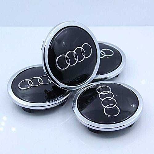 Set 4 Embleme Capace Jante Roti Audi 69MM Negru/Gri/Crom 4B0601170A