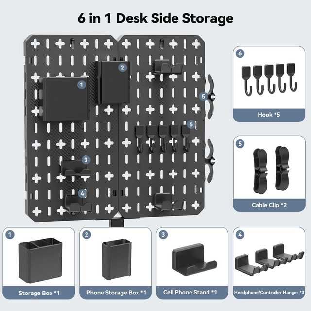 Kit placi perforate KDD cu suporturi si carlige birou