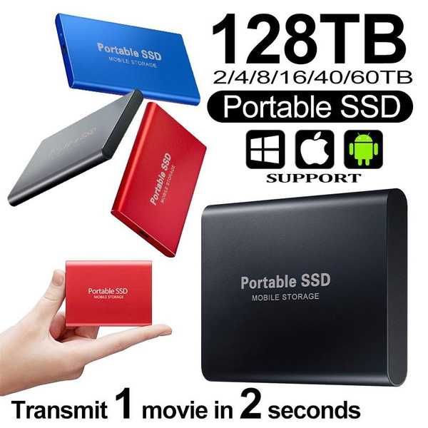 Xiaomi SSD Оригинален 128TB твърд диск 128 терабайта вход USB тип "С"