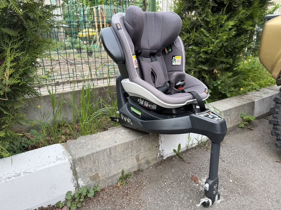 Scaun auto 360 BeSafe iZi Turn i-Size gri metallic melange cu insertii pentru nou-nascut
