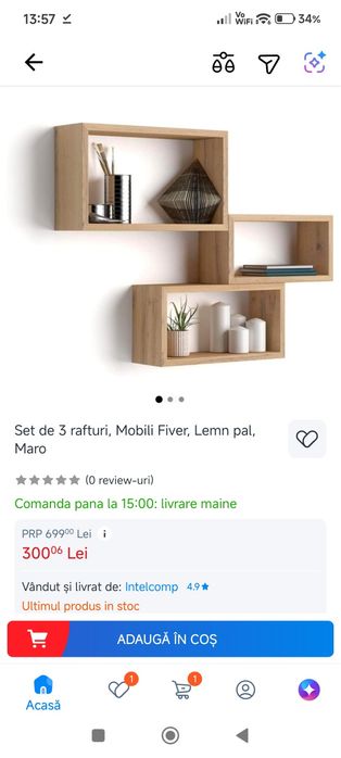 Raft de perete set din 3