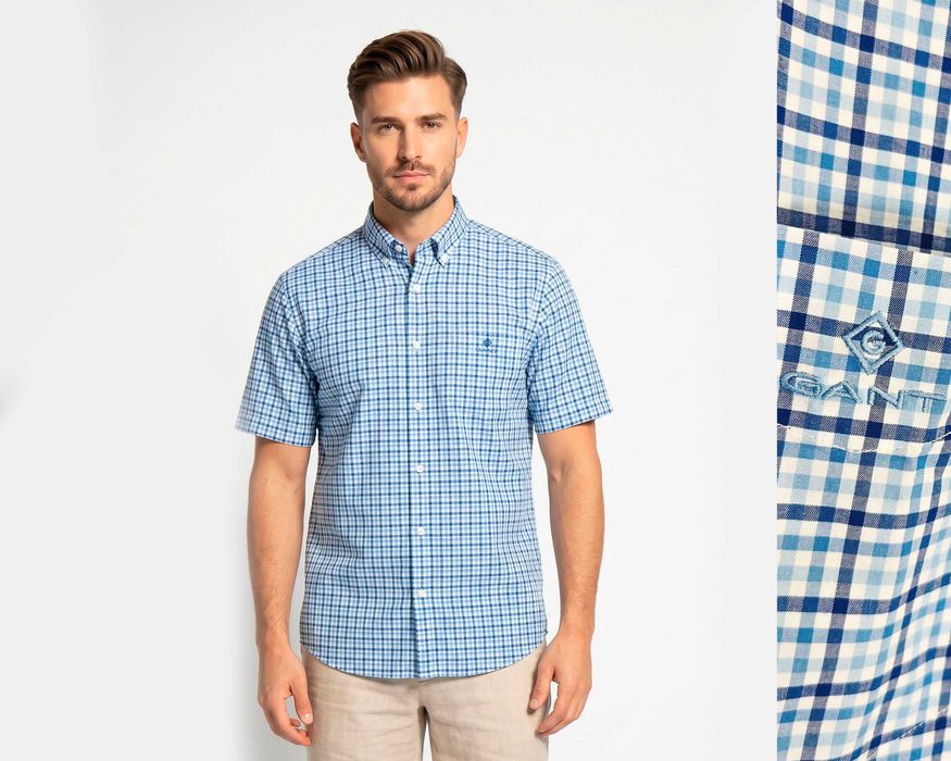GANT Оригинална мъжка риза с къс ръкав размер XXL / 2XL   НОВА