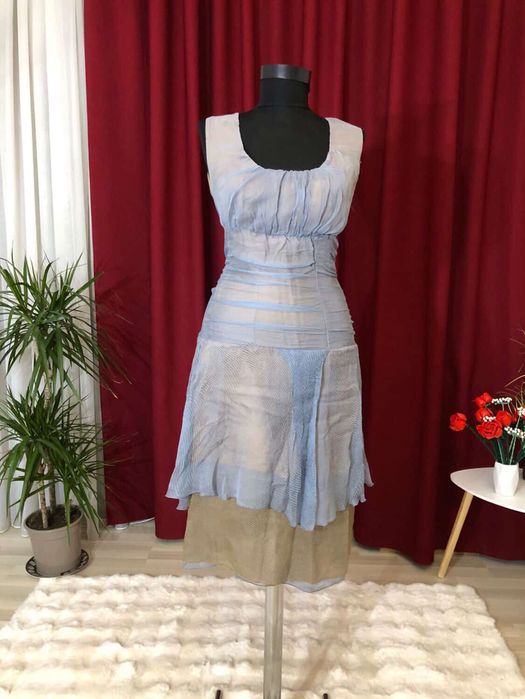 Rochie midi din matase naturala