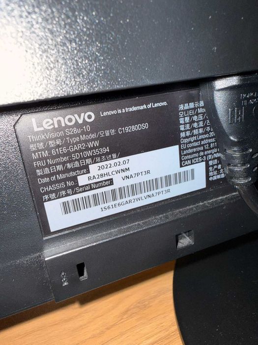 Monitor 4K Lenovo ThinkVision S28u-10 28 inch