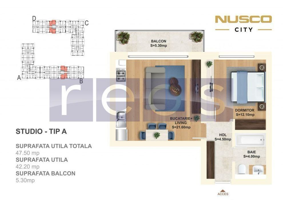 2 Camere De Închiriat | Nusco City | Vedere Spre Parc | Parcare Subter