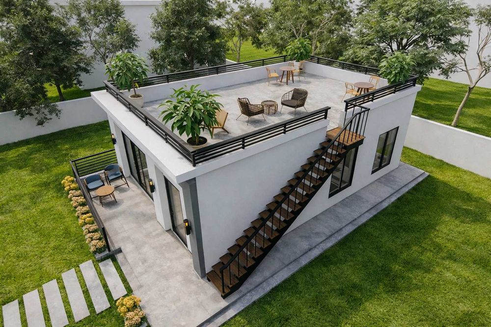 НА ИЗПЛАЩАНЕ - Евтина сглобяема къща с 2 спални, 65 кв. м