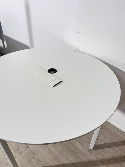 Birou cu Priză Încorporată, Diametru 100 cm; Masă Rotundă