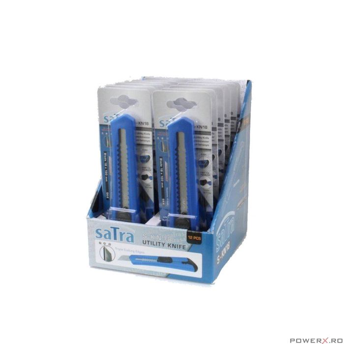 Set 12 cuttere, cu lame inlocuibile 18 mm, Satra
