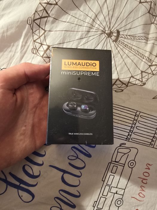 Casti Bluetooth Wireless LUMAUDiO® MiniSupreme, cu Microfon, Handsfree, Control TOUCH, Rezistente la Apa, Universal compatibile, Negru