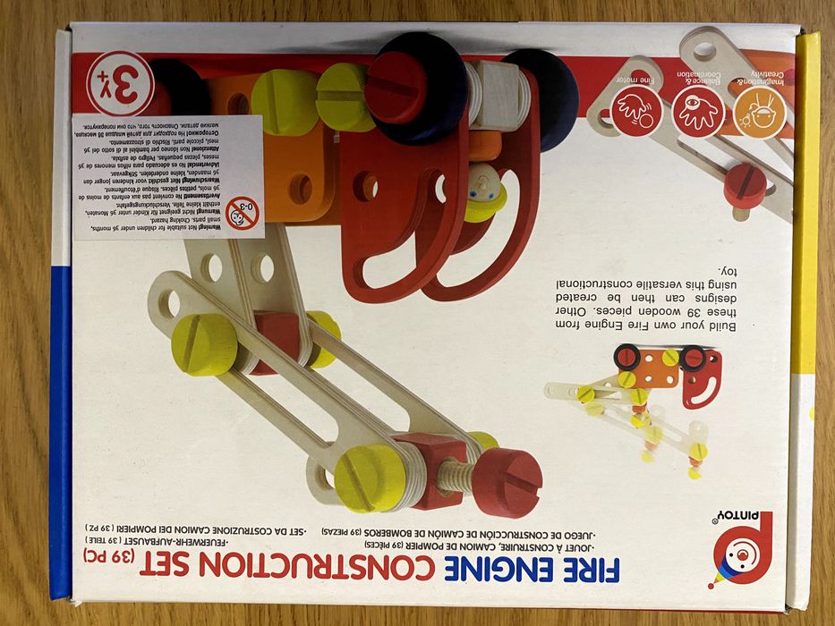 joc de constructie din lemn masina pompieri