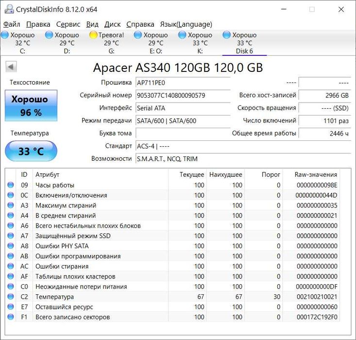 SSD Apacer 120 Gb SATA