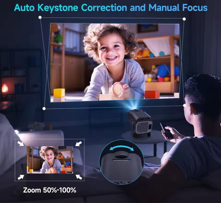 Videoproiector mini android 4K / wireless /Youtube/ Netflix fara cablu