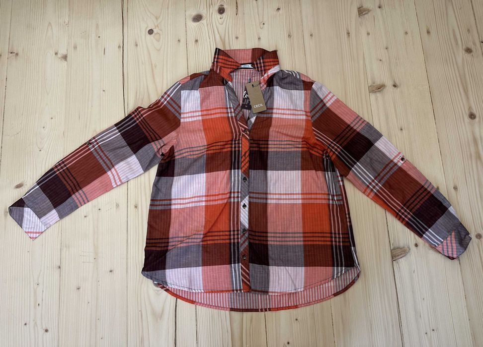 Cămașă Bluză Cecil – Nouă Cu Etichetă (Preț 49.99€) Mărimea S Carouri Portocalii