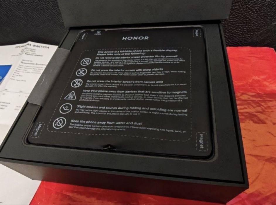 KATO НОВ 512GB Honor Magic V5 5G 16GB Технополис Гаранция 2028г BLACK