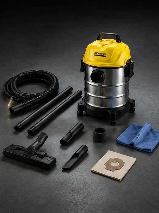Хозяйственный пылесос Karcher WD1s Classic с баком 18л из нержавейки.