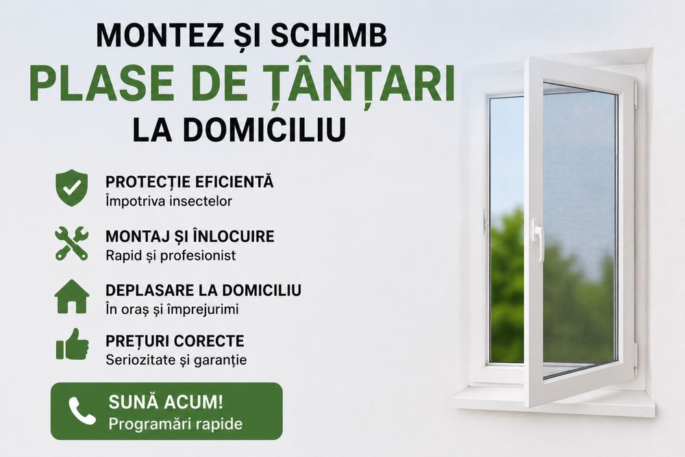 Montaj și schimb plase de țânțari la domiciliu