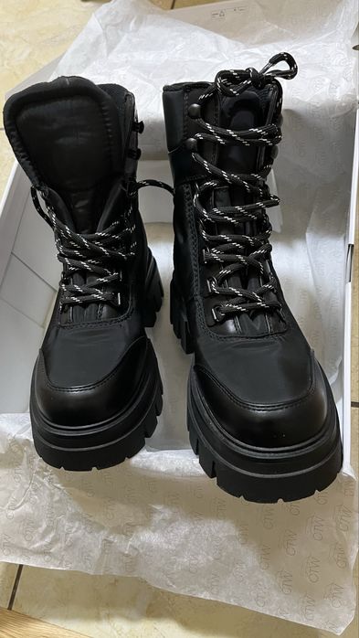 Ghete negre impermeabile/șireturi/iarnă/ghetuțe,damă/femei/fete mări36