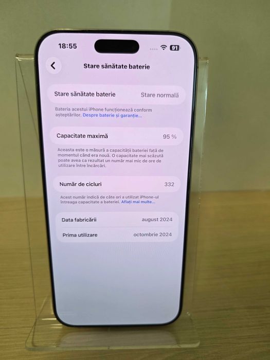 Iphone 16 Pro Max 5G 256GB Titanium (ECA27 b.51745)-Garantie 2 ani