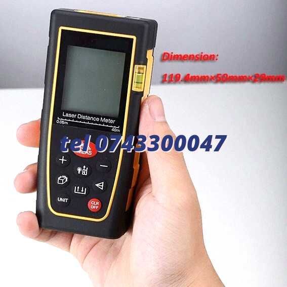 Aparat Masurare Distante Laser 40m Digital Portabil Usor De Manipulat