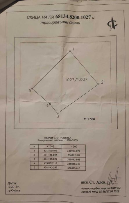 Парцел 1037кв.м за жилищно строителство Кремиковци